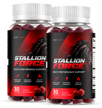 Two bottles of Stallion Force gummies